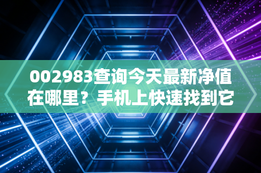 002983查询今天最新净值在哪里？手机上快速找到它！