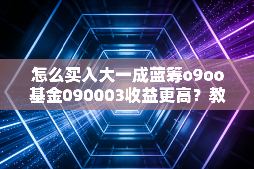 怎么买入大一成蓝筹o9oo基金090003收益更高？教你低风险抄底法