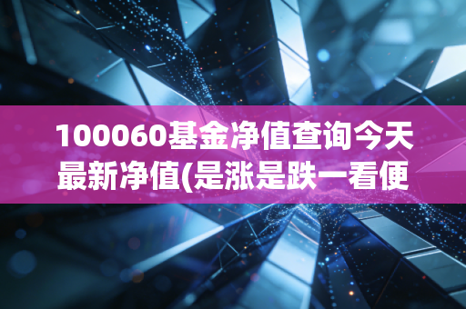 100060基金净值查询今天最新净值(是涨是跌一看便知)