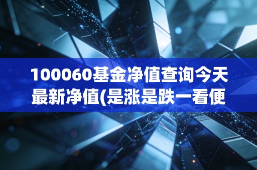 100060基金净值查询今天最新净值(是涨是跌一看便知)
