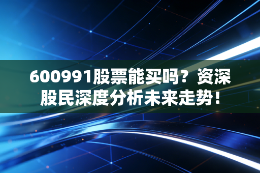 600991股票能买吗？资深股民深度分析未来走势！