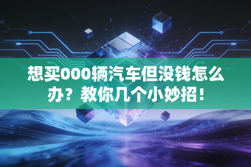 想买000辆汽车但没钱怎么办？教你几个小妙招！