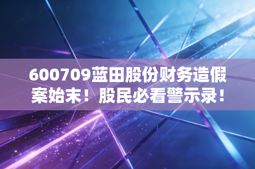 600709蓝田股份财务造假案始末！股民必看警示录！