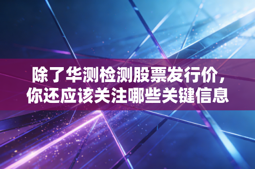 除了华测检测股票发行价，你还应该关注哪些关键信息点？