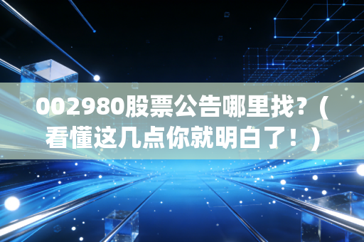 002980股票公告哪里找？(看懂这几点你就明白了！)