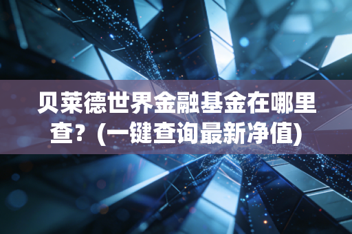 贝莱德世界金融基金在哪里查？(一键查询最新净值)