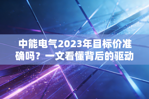 中能电气2023年目标价准确吗？一文看懂背后的驱动力！