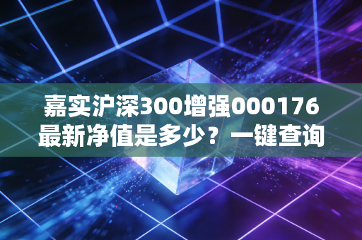 嘉实沪深300增强000176最新净值是多少？一键查询实时数据！