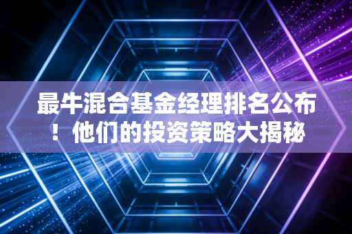 最牛混合基金经理排名公布！他们的投资策略大揭秘