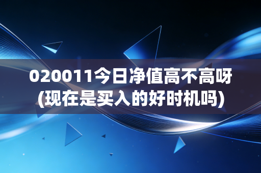 020011今日净值高不高呀(现在是买入的好时机吗)