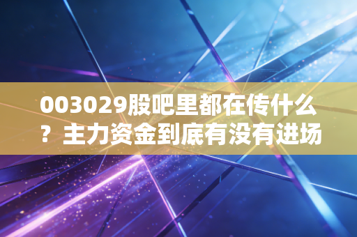003029股吧里都在传什么？主力资金到底有没有进场？
