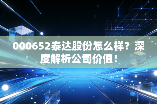 000652泰达股份怎么样？深度解析公司价值！
