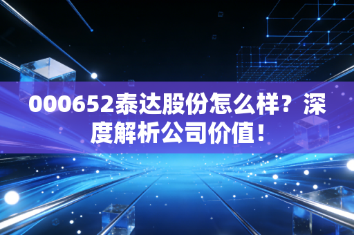 000652泰达股份怎么样？深度解析公司价值！