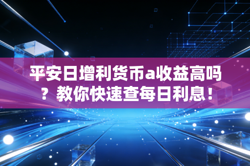 平安日增利货币a收益高吗？教你快速查每日利息！