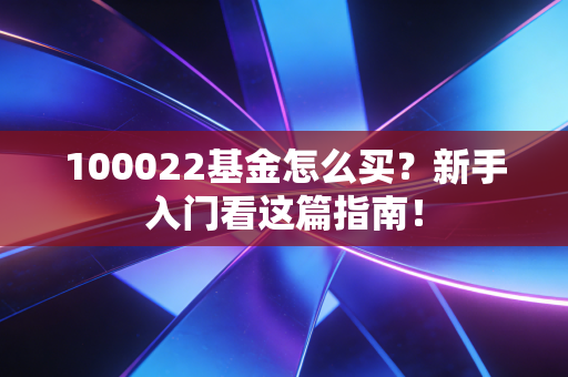 100022基金怎么买？新手入门看这篇指南！