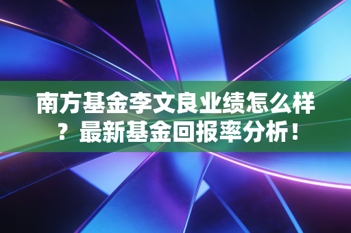 南方基金李文良业绩怎么样？最新基金回报率分析！