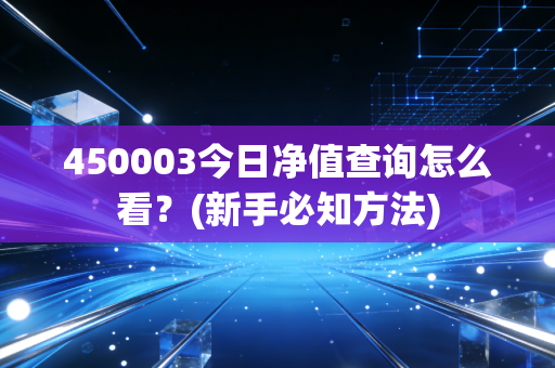 450003今日净值查询怎么看？(新手必知方法)