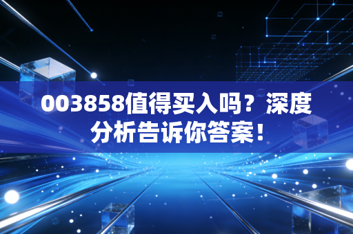 003858值得买入吗？深度分析告诉你答案！