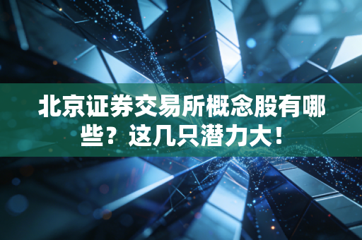 北京证券交易所概念股有哪些?这几只潜力大!