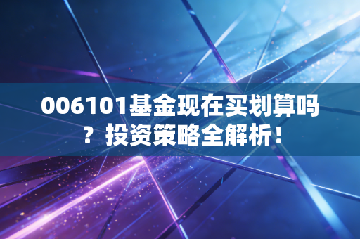 006101基金现在买划算吗?投资策略全解析!