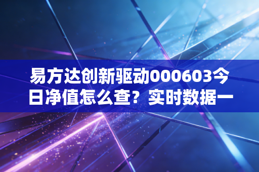 易方达创新驱动000603今日净值怎么查？实时数据一键获取！