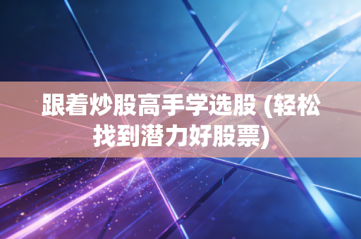 跟着炒股高手学选股 (轻松找到潜力好股票)