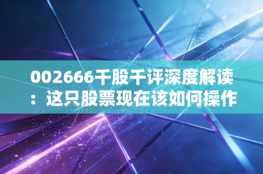002666千股千评深度解读：这只股票现在该如何操作？