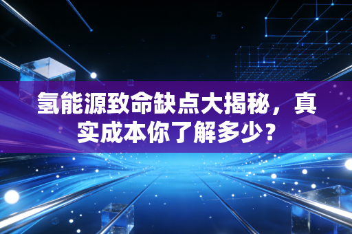 氢能源致命缺点大揭秘，真实成本你了解多少？