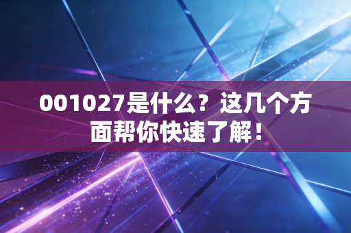 001027是什么？这几个方面帮你快速了解！