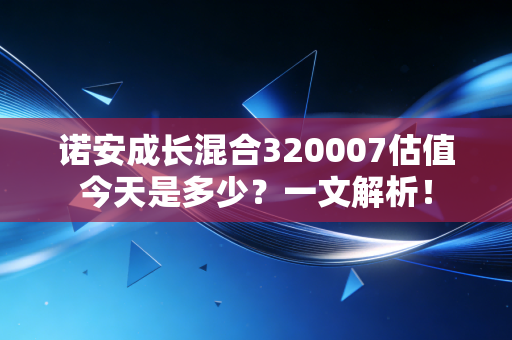 诺安成长混合320007估值今天是多少？一文解析！