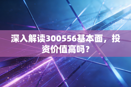 深入解读300556基本面,投资价值高吗?