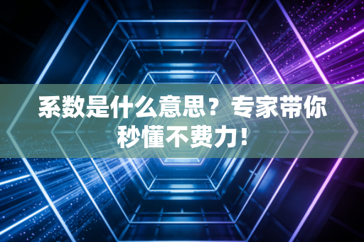 系数是什么意思?专家带你秒懂不费力!