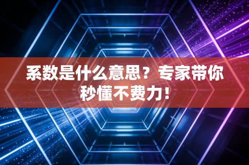 系数是什么意思?专家带你秒懂不费力!