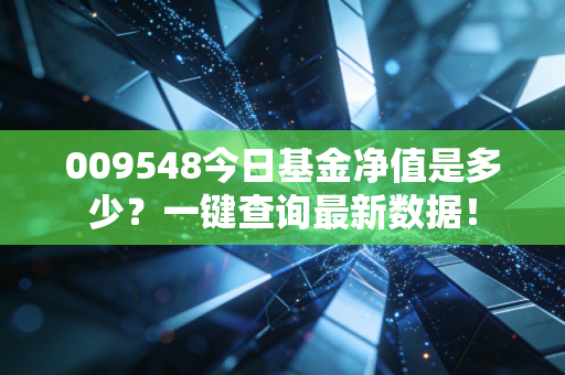 009548今日基金净值是多少？一键查询最新数据！