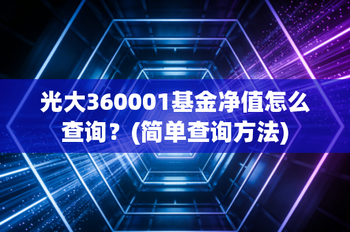 光大360001基金净值怎么查询?(简单查询方法)