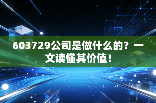 603729公司是做什么的？一文读懂其价值！