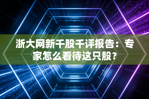 浙大网新千股千评报告：专家怎么看待这只股？