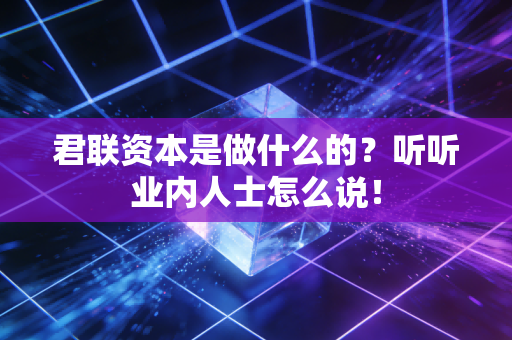 君联资本是做什么的？听听业内人士怎么说！
