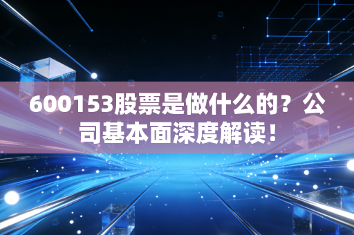 600153股票是做什么的?公司基本面深度解读!