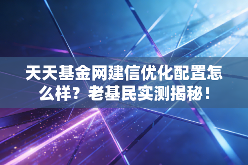天天基金网建信优化配置怎么样？老基民实测揭秘！