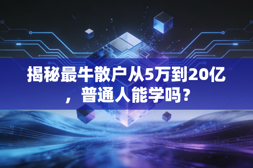 揭秘最牛散户从5万到20亿,普通人能学吗?