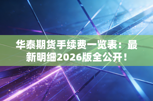 华泰期货手续费一览表：最新明细2026版全公开！