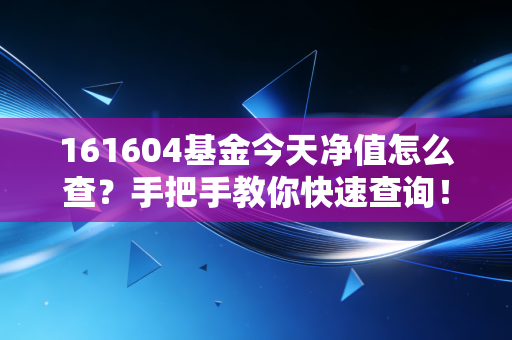 161604基金今天净值怎么查？手把手教你快速查询！