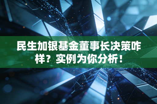 民生加银基金董事长决策咋样？实例为你分析！