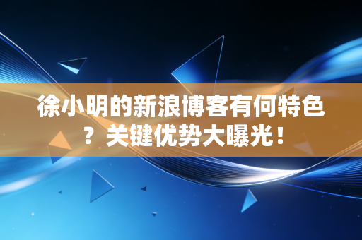 徐小明的新浪博客有何特色？关键优势大曝光！