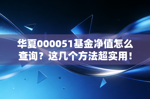 华夏000051基金净值怎么查询？这几个方法超实用！