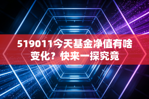 519011今天基金净值有啥变化？快来一探究竟