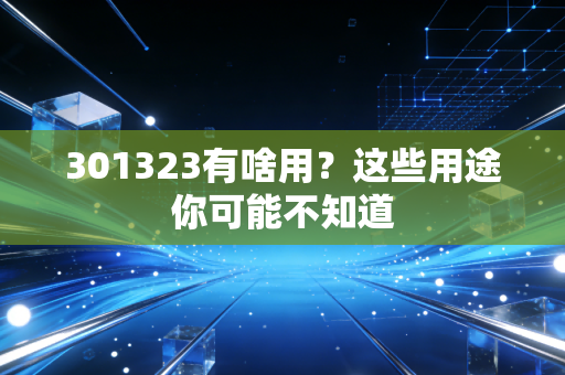 301323有啥用？这些用途你可能不知道
