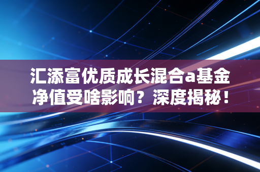 汇添富优质成长混合a基金净值受啥影响？深度揭秘！