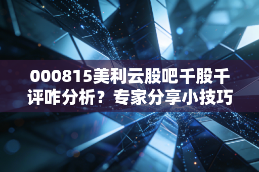 000815美利云股吧千股千评咋分析？专家分享小技巧